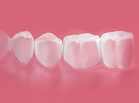teeth close up on pink background. Isolated 3d model の写真素材