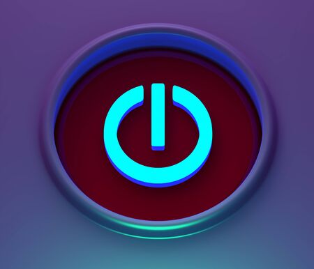3D Power button switch on の写真素材