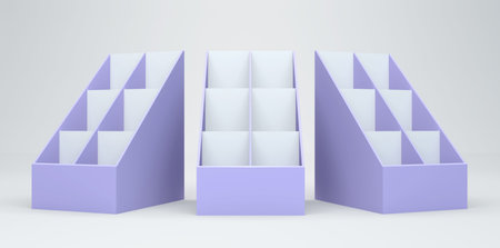 3D display card for wrap advertising on a white background. Isolated 