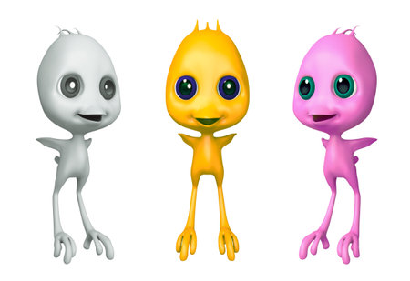 3D cute bird happy model on background