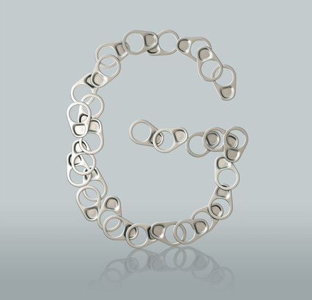 3D Ring Pull Of Cans symbol creative concept idea artificial leg alphabet on background