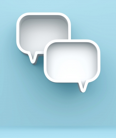 3D shelves design form   bubbles speech   on background の写真素材