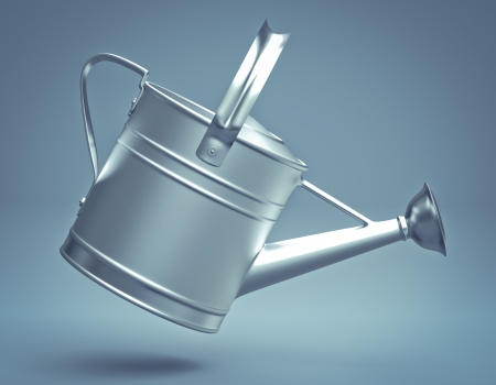 3D silver watering canの写真素材