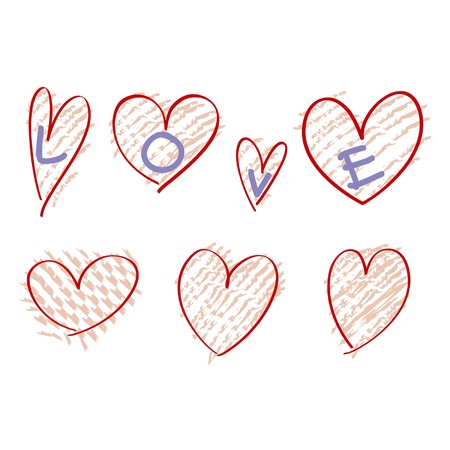 drawing love heart のイラスト素材