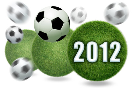 3D Soccer and football 2012 model 3D Isolated, on white background 