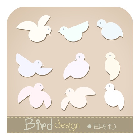 Birds design set of 9 vector illustration のイラスト素材