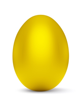 3D Egg Gold on a white background,isolatedの写真素材