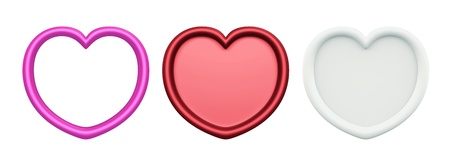 3D heart frame set of 3 decorative  isolatedの写真素材
