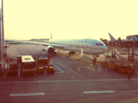 Airport outside the window sceneのeditorial素材
