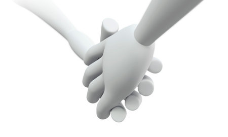 3D Business hand shake illustration, isolated の写真素材
