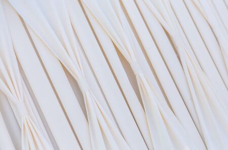Abstract beige curtain, woven pattern like background.の写真素材