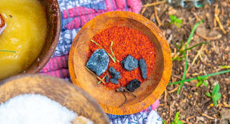Natural spices for cooking healthy food, ethnic indigenous foodの写真素材