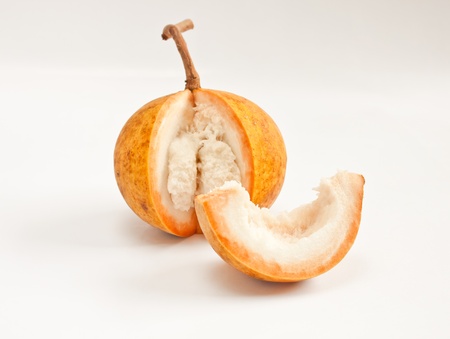 santol meliaceae fruit on white backgroundの写真素材