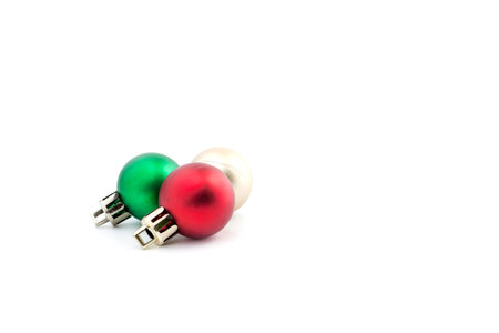 Christmas Ball Decoration. Holiday Decoration lsolated on White Background. space for text your