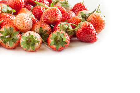 Group strawberries on white background. with space for text yourの写真素材