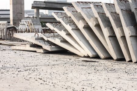 Concrete slabs in construction site. Business construction backgroundの写真素材