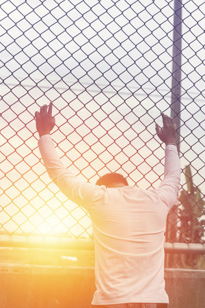 Disappointed Man, Sunlight Effect Vintage Toneの写真素材