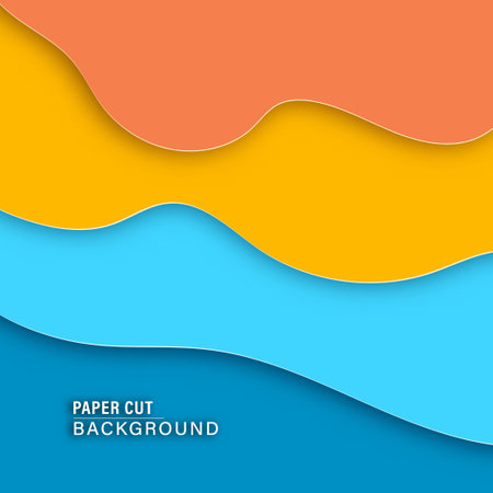 Abstract papercut background, color carve art, design layout for business presentations, flyer, banner, brochure, poster, vector illustrationのイラスト素材