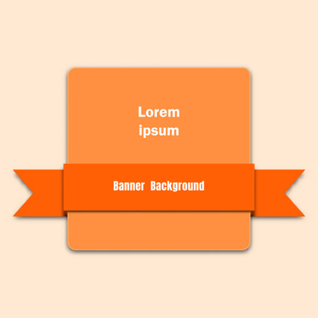 Orange banner background with orange ribbonのイラスト素材