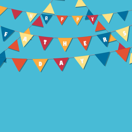 Happy fathers day card design, Holiday concept, Vector illustration flatのイラスト素材