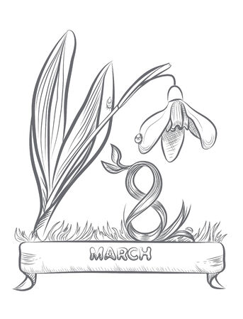 Flower represent 8 March of International Women s Day のイラスト素材