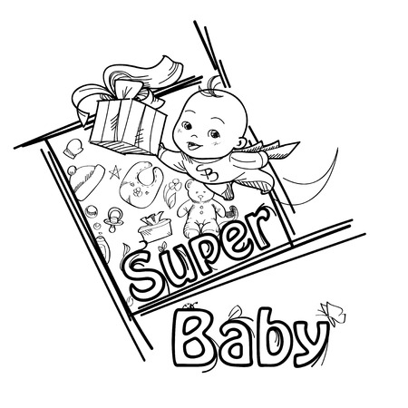 Super Babyのイラスト素材