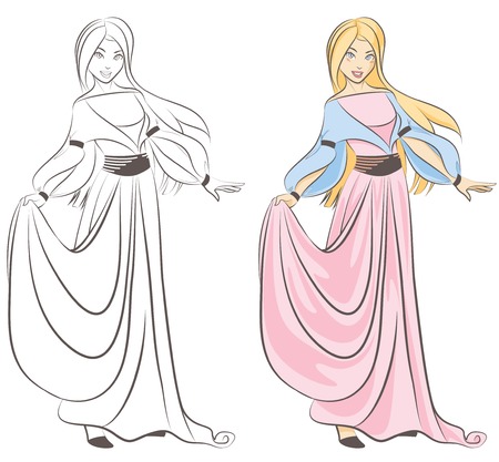 Princess for Colouringのイラスト素材