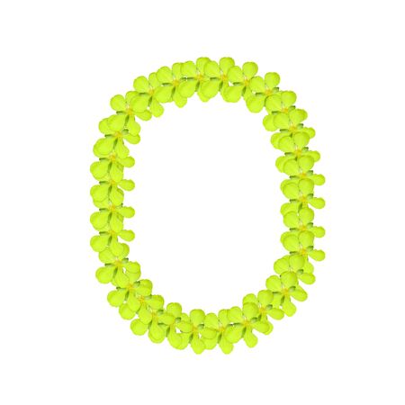 number zero from green flowerの写真素材