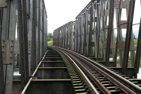 Railway on steel bridgeの写真素材