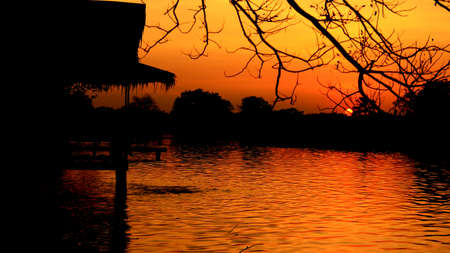 Sunset silhouetteの写真素材
