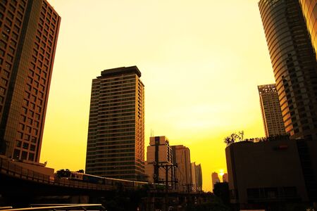 City at sunsetの写真素材