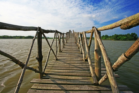 Wood bridgeの写真素材