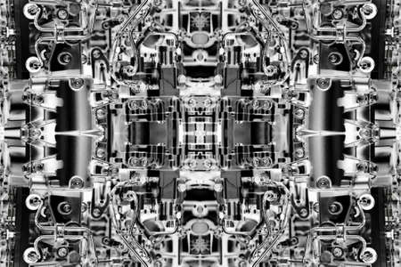 Machine black and white backgroundの写真素材