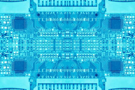 Blue circuit backgroundの写真素材