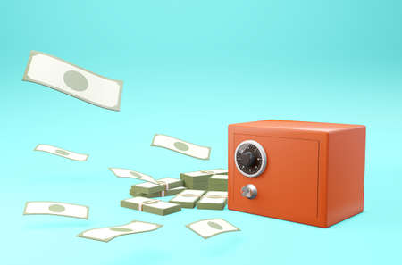 3D render money pictures concept.の写真素材