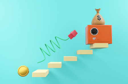 3D render money pictures concept.