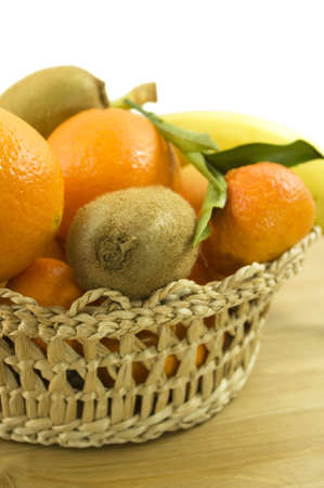 a basket of fruitの写真素材