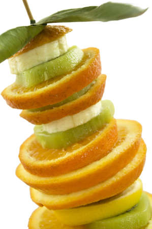 mixed fruits slicesの写真素材