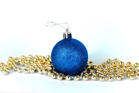 Christmas and new year tree toys. Bright holiday decor toysの写真素材