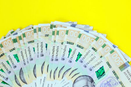 Ukrainian money hryvnia. New bills on 500 UAH.の写真素材