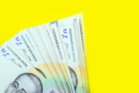 Ukrainian money hryvnia. New bills on 500 UAH.