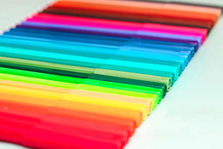 A set of multi-colored felt-tip pens for drawing and creativity. Drawing and coloringの写真素材