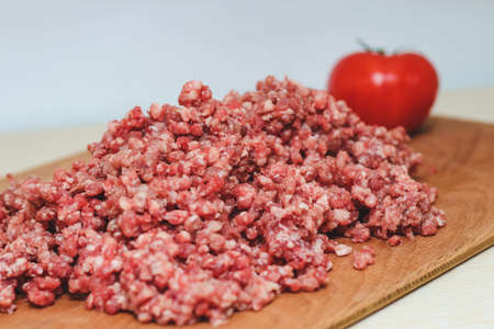 Fresh minced meat for home cooking.の写真素材