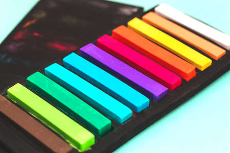 Set of multicolored dry pastels for painting and creativity.の写真素材