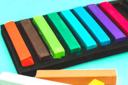 Set of multicolored dry pastels for painting and creativity.の写真素材