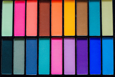 Multi-colored eyeshadow palette. Make-up for the eyelids.の写真素材