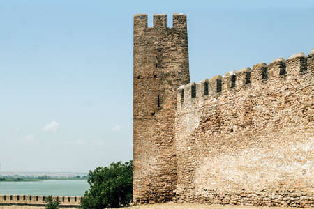 Ancient castle security building with towers.のeditorial素材