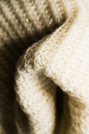 Texture of natural warm knitted fabric pattern white color.の写真素材