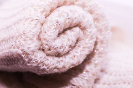 Texture of natural warm knitted fabric pattern purple color.の写真素材
