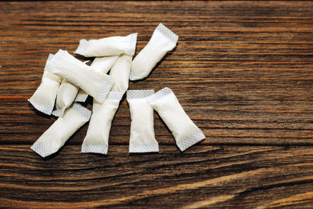 Nicotine snus spiders, tobacco pads, quit smoking concept.
